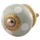 Sage Green Dotted Small Ceramic Cabinet Knobs Online